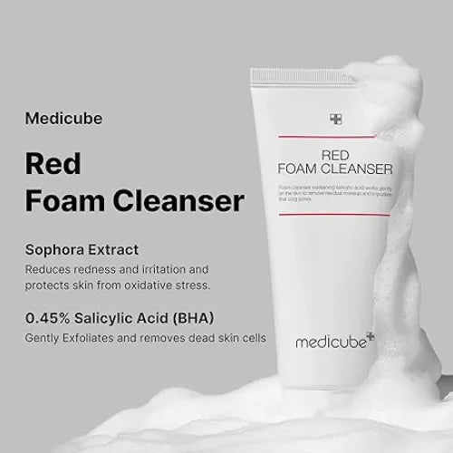 Medicube Red Foam Cleanser 120ml | K-Beauty Cica Soothing Face Wash for Acne-Prone Skin