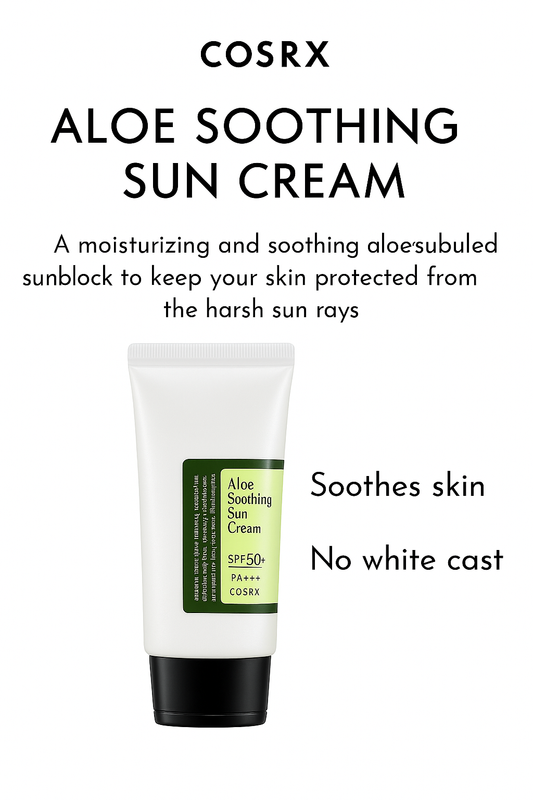 COSRX Aloe Soothing Sun Cream SPF50+ PA+++ 50ml | K-Beauty Lightweight Sunscreen