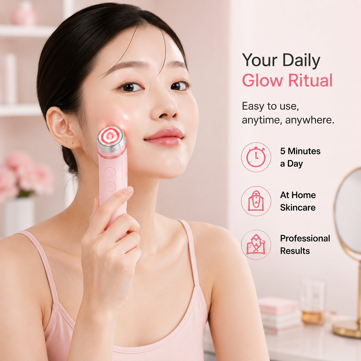 AGE-R Booster Pro β DERMA-S Multi-Mode Skin Device (Pink)