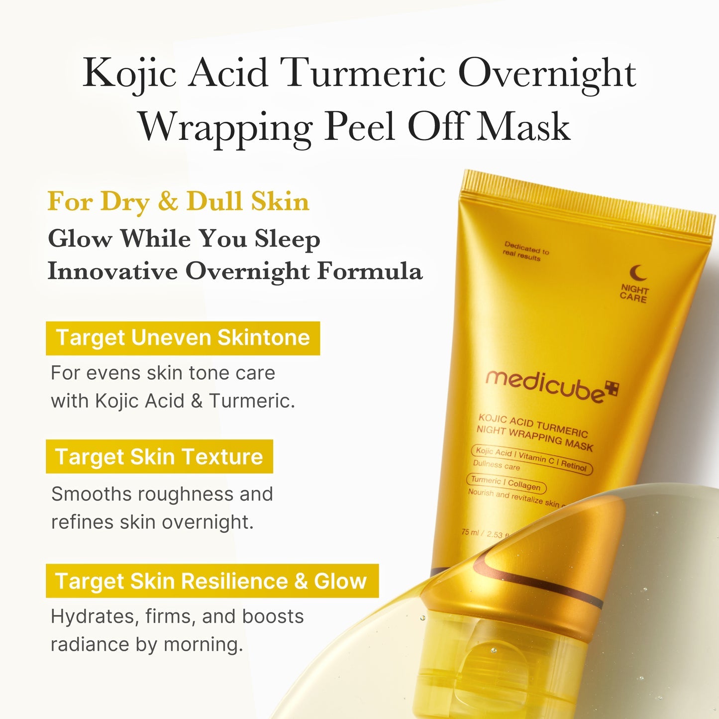 [MEDICUBE] Kojic Acid Turmeric Night Wrapping Mask 75ml