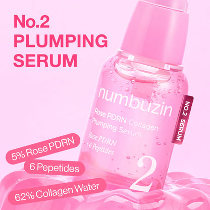 No.2 Rose PDRN Collagen Plumping Serum 30ml | Numbuzin