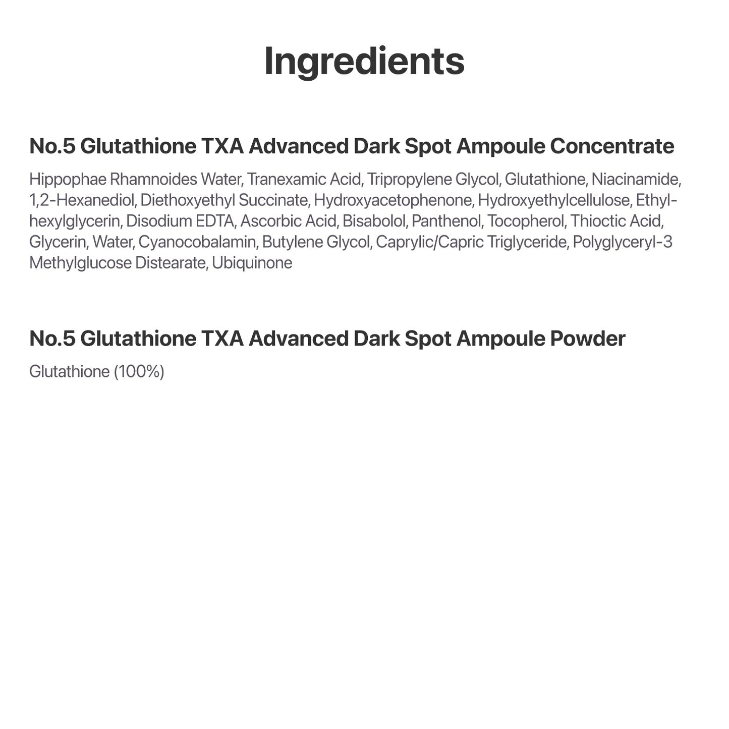 No.5 Glutathione TXA Advanced Dark Spot Ampoule | Numbuzin
