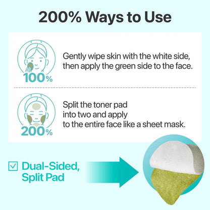 No.1 Centella Re-leaf Green Toner Pad 190ml | Numbuzin (70 Pads)