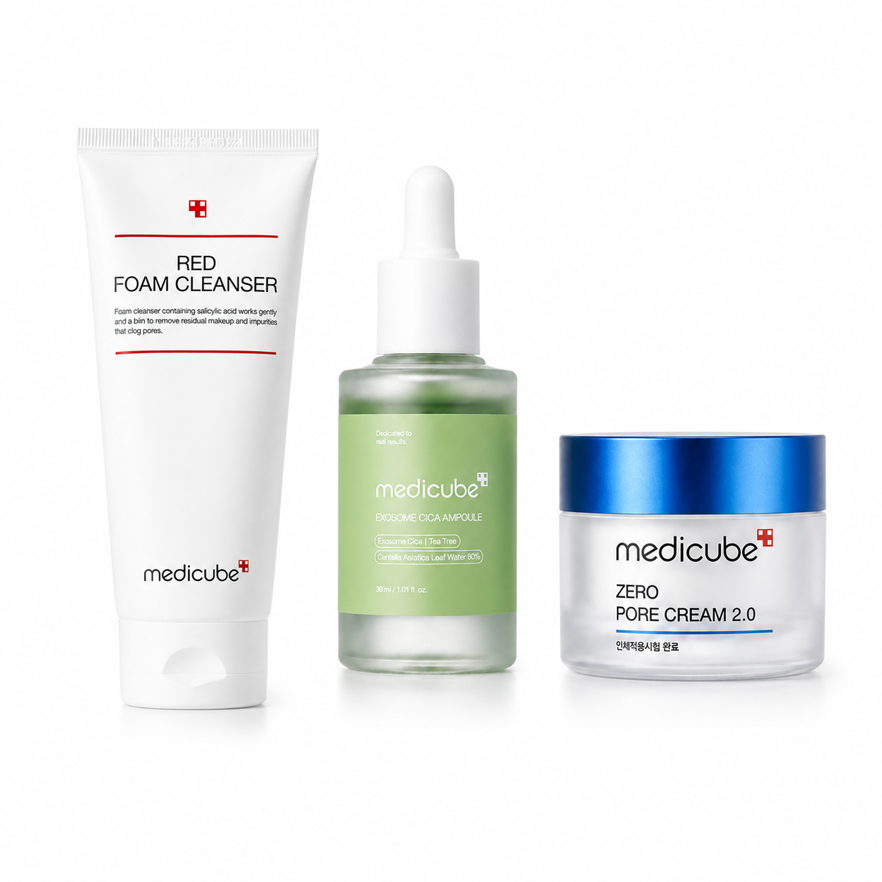 [Medicube] Clear Skin 3-Step Kit – Acne, Pore & Oily Skin Routine (Cleanser, Serum, Cream)