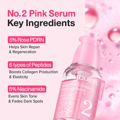 No.2 Rose PDRN Collagen Plumping Serum 30ml | Numbuzin