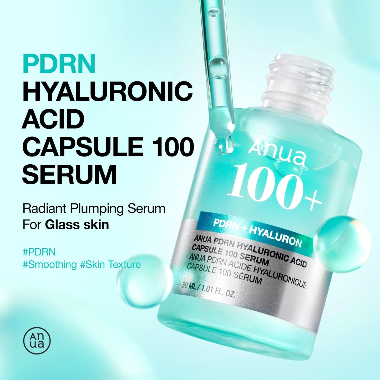 Anua PDRN Hyaluronic Acid Capsule 100 Serum 30ml – Hydrating Repair Serum