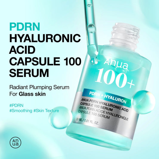 Anua PDRN Hyaluronic Acid Capsule 100 Serum 30ml | K-Beauty Deep Hydrating Repair Serum