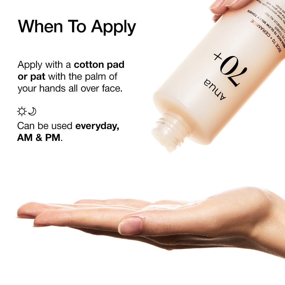 Anua Rice 70% Glow Milky Toner 250ml – Brightening Glass Skin Toner