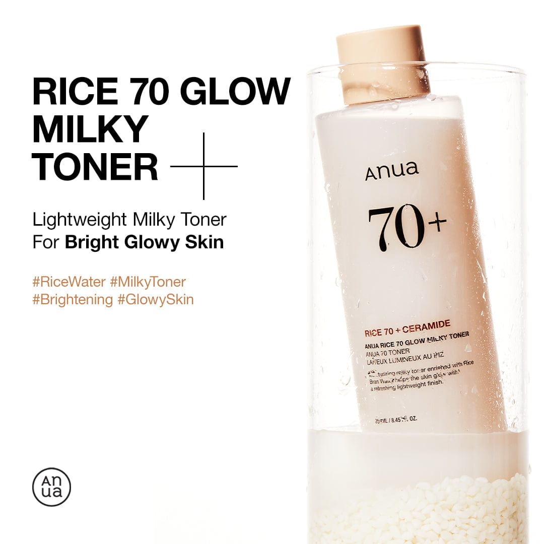 Anua Rice 70% Glow Milky Toner 250ml – Brightening Glass Skin Toner