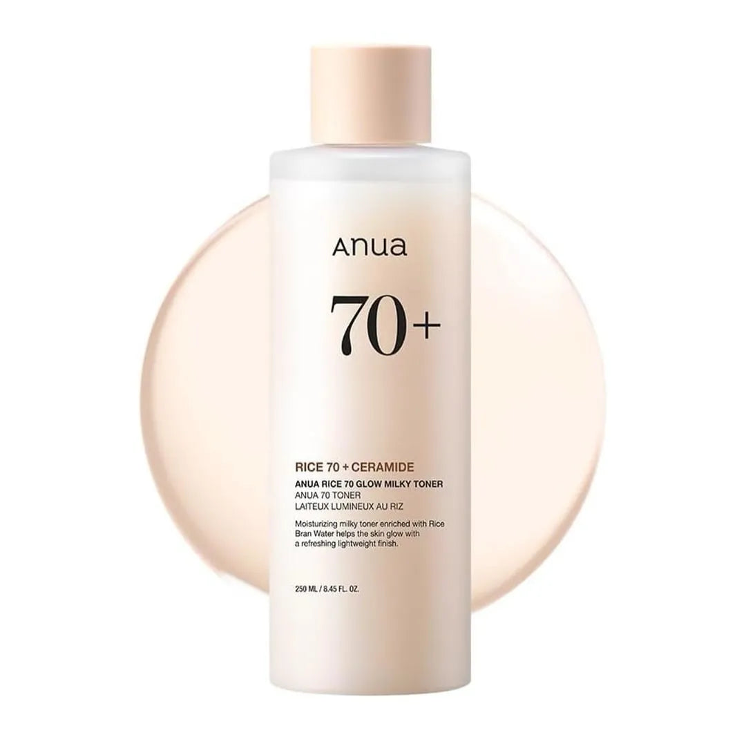Anua Rice 70% Glow Milky Toner 250ml – Brightening Glass Skin Toner