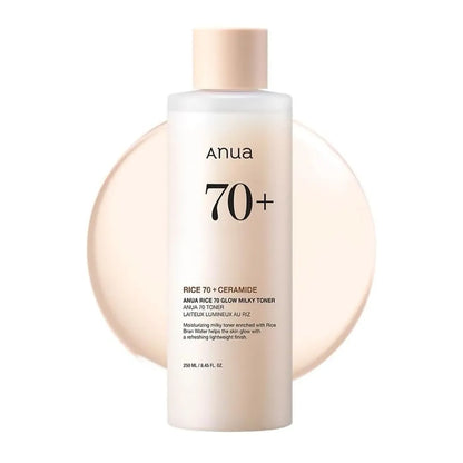 Anua Rice 70% Glow Milky Toner 250ml – Brightening Glass Skin Toner